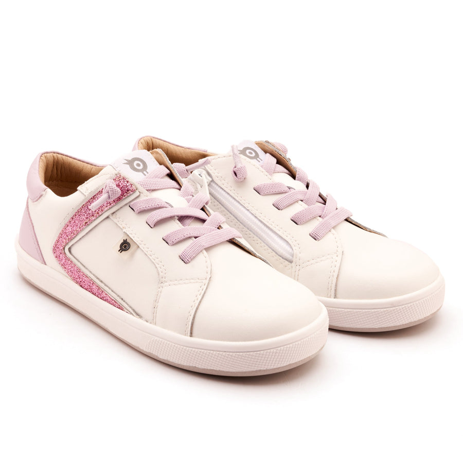 Old Soles Girl's Sash Runner Casual Shoes - Snow / Lilium / Glam Pink