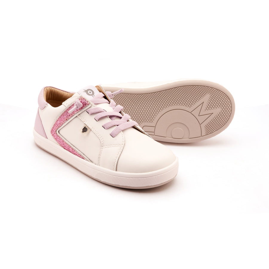 Old Soles Girl's Sash Runner Casual Shoes - Snow / Lilium / Glam Pink