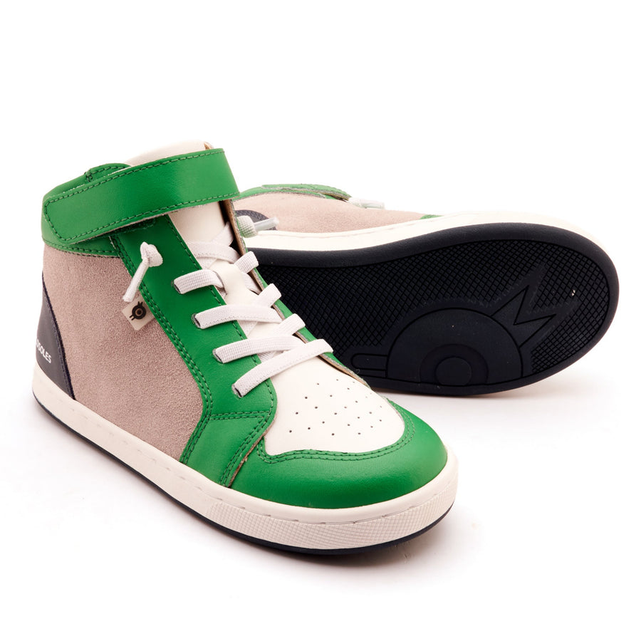 Old Soles Boy's Got Walker Casual Shoes - Grey Suede / Navy / Neon Green