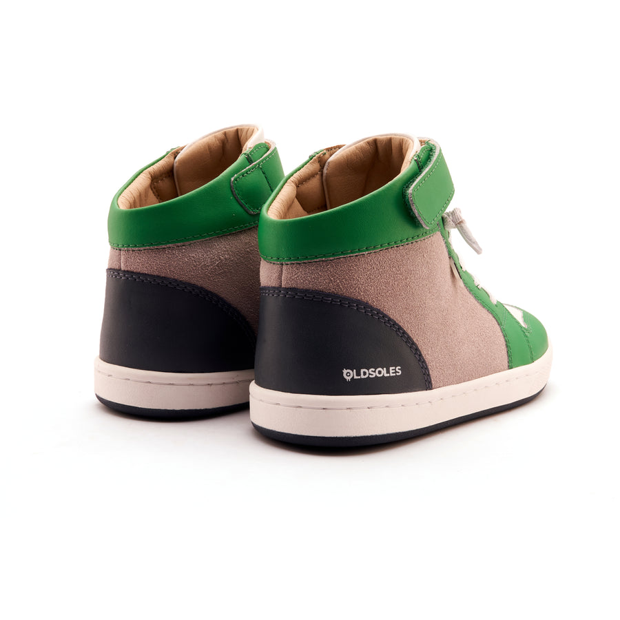 Old Soles Boy's Got Walker Casual Shoes - Grey Suede / Navy / Neon Green