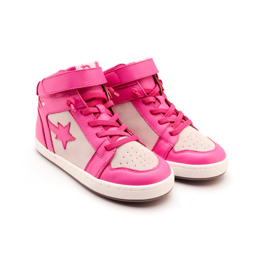 Old Soles Girl's Galactica Casual Shoes - Candy / Light Grey Suede