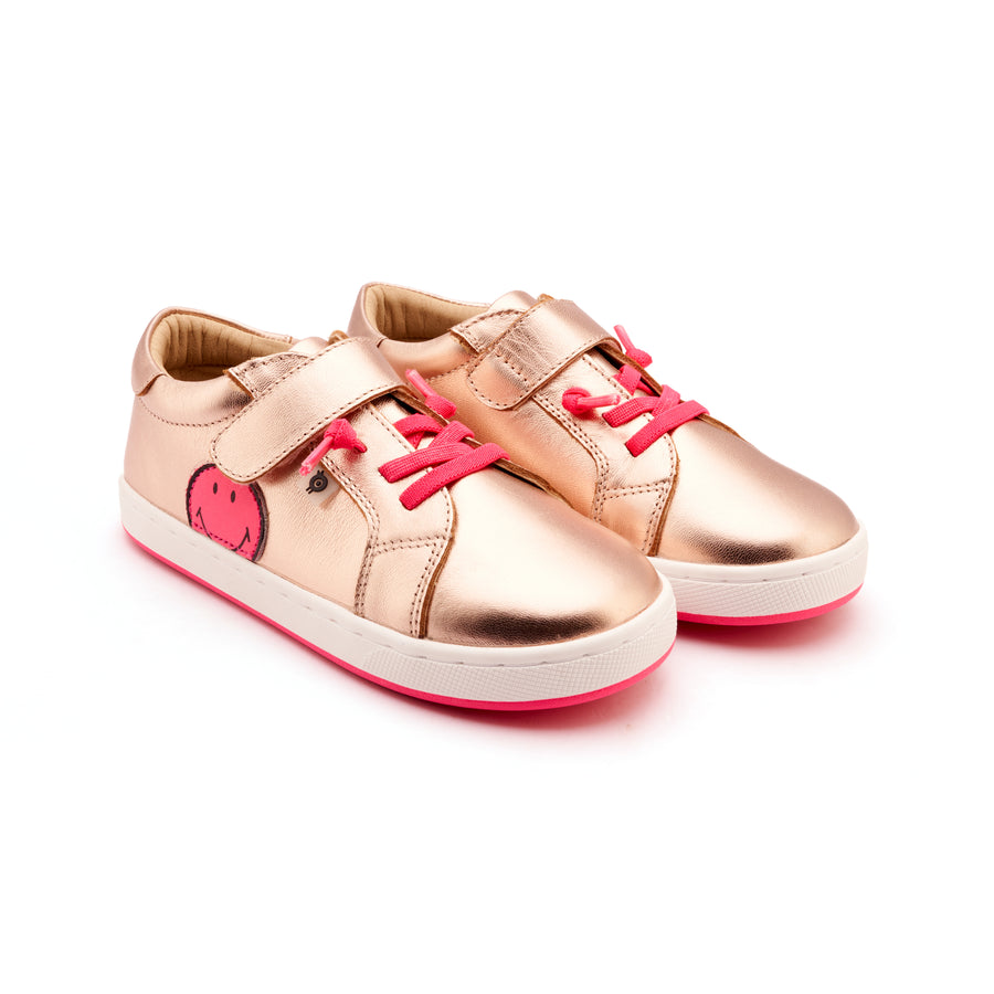 Old Soles Girl's Smiles Casual Shoes - Copper / Fluro Pink