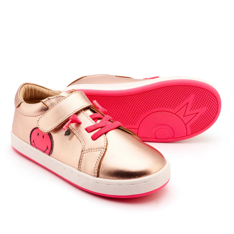 Old Soles Girl's Smiles Casual Shoes - Copper / Fluro Pink