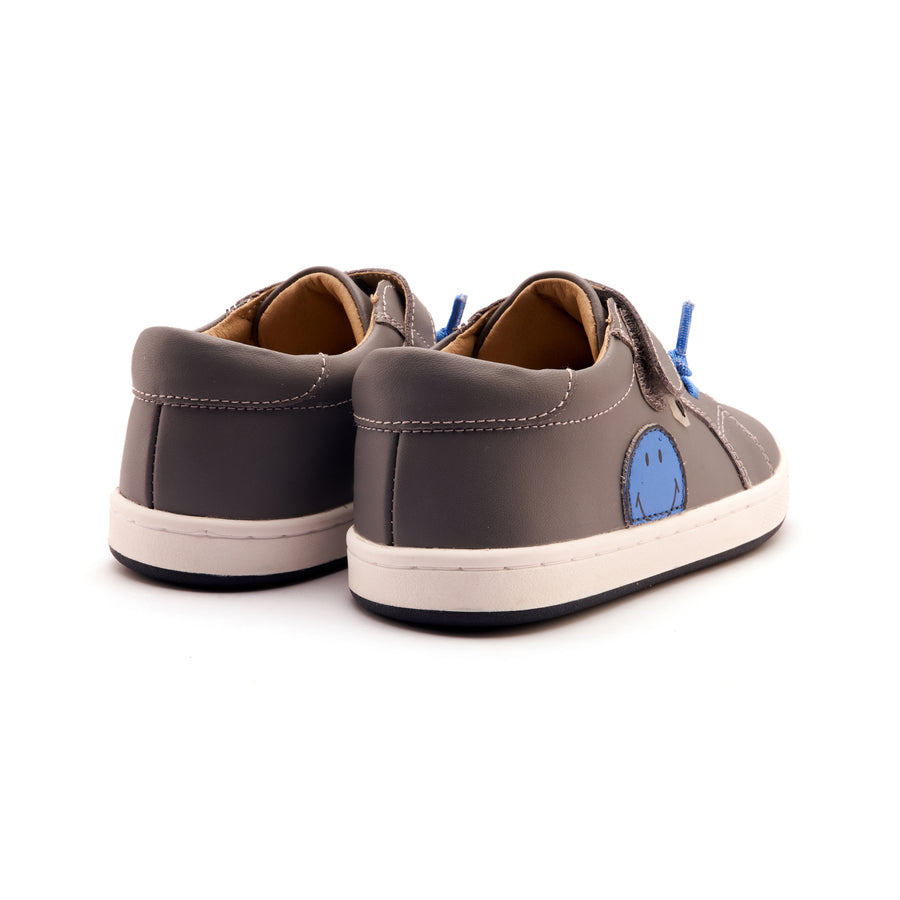 Old Soles Boy's Smiles Casual Shoes - Shadow / Neon Blue