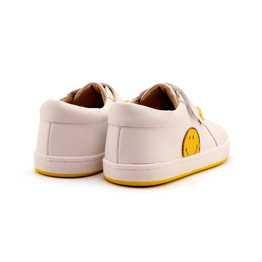 Old Soles Boy's and Girl's Smiles Casual Shoes - Snow / Fluro Yellow