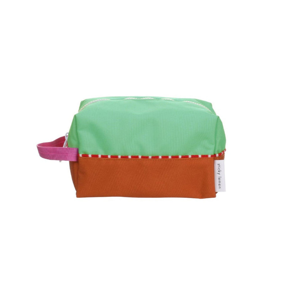 Sticky Lemon Colorblocking Better Together Toiletry Bag - Towel Green / Gravel Orange
