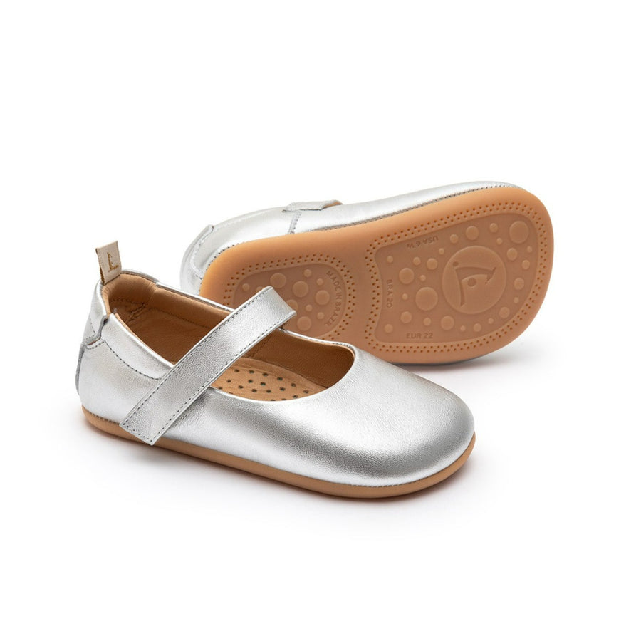 Tip Toey Joey Girl's Dolly Mary Jane Shoes - Sterling Silver Just Shoes for Kids Tip Toey Joey Girl's Dolly Mary Jane Shoes - Sterling Silver Just Shoes for Kids