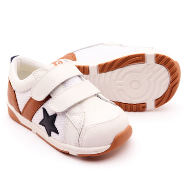 Old Soles Boy's 2111 Fresh Tracks Casual Shoes - Snow / Tan / Navy / White Gum Sole