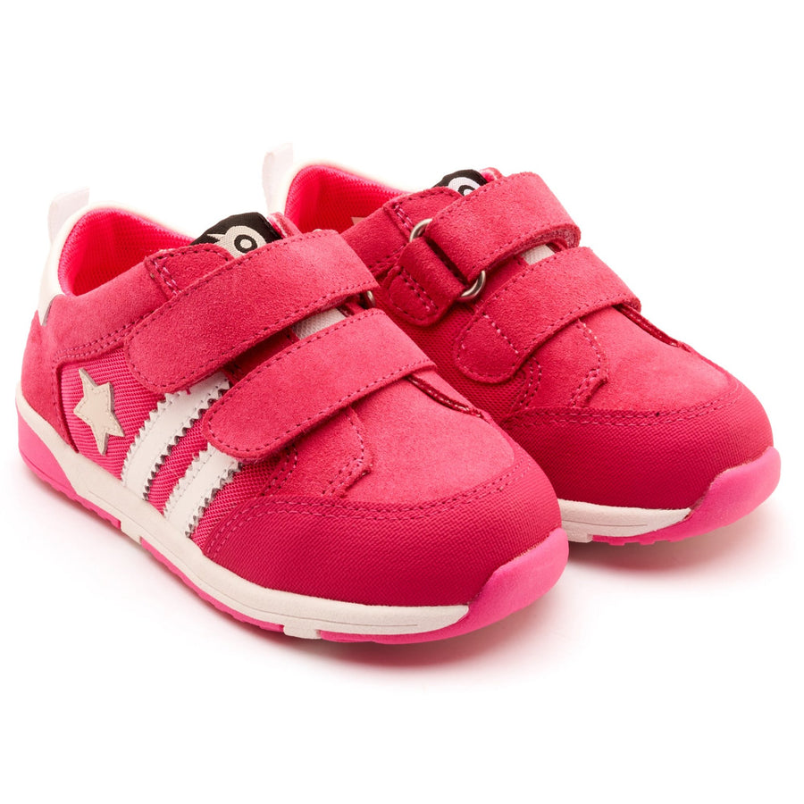 Old Soles Girl's Field Squad Casual Shoes - Hot Pink Suede / Snow / Sporco