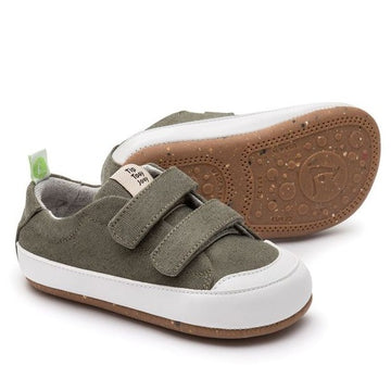 Tip Toey Joey Boy's and Girl's Bossy Green Sneakers - Verde Eco Canvas