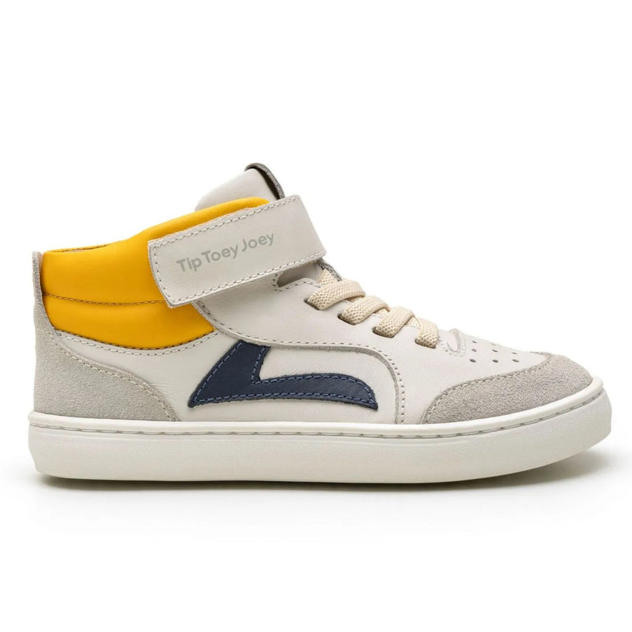 Tip Toey Joey Boy's and Girl's Landy High-Top Sneakers - Tapioca / Navy / Caja