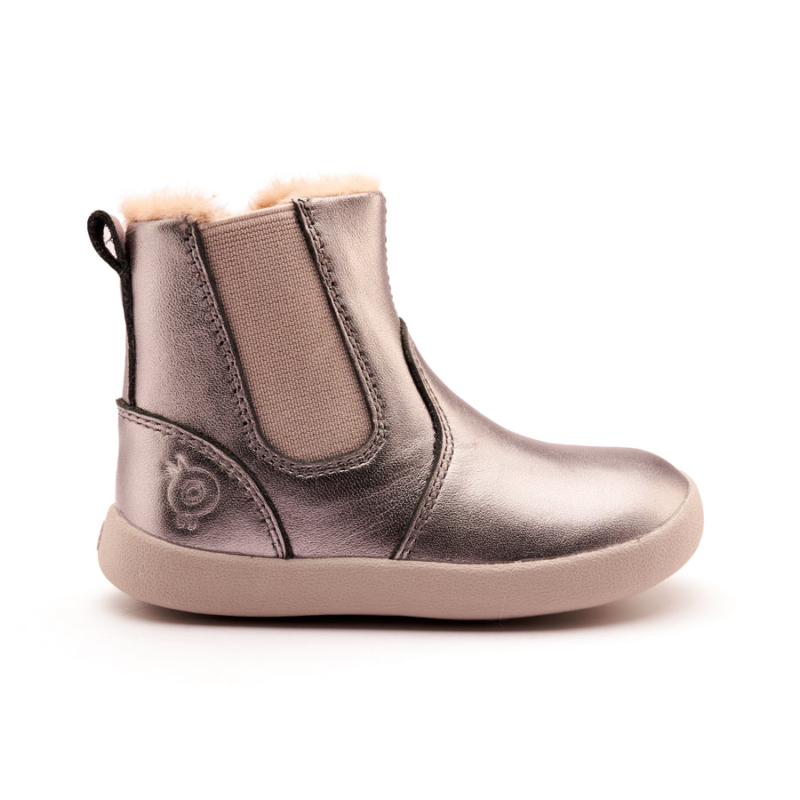 Old Soles Boy's and Girl's Rider Boot Casual Shoes - Rich Silver