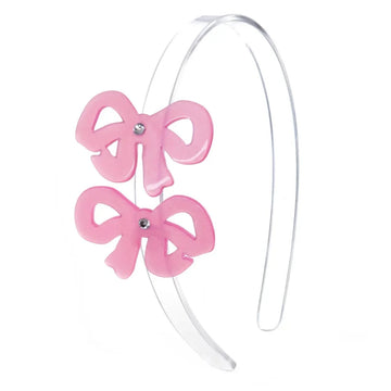 Lilies & Roses NY Bows Fany Double Satin Pink Headband