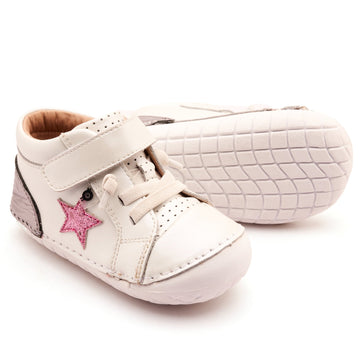 Old Soles Girl's Champster Pave Casual Shoes - Nacardo Blanco / Rich Silver / Glam Pink