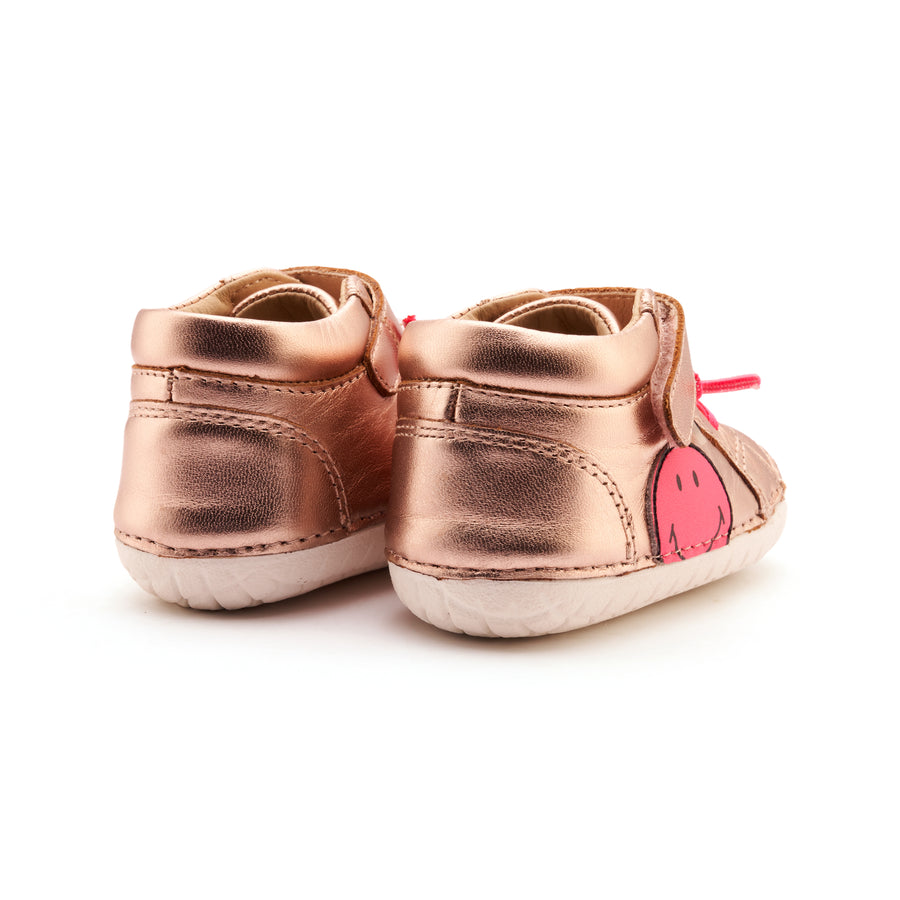 Old Soles Girl's Smiles Pave Casual Shoes - Copper / Fluro Pink