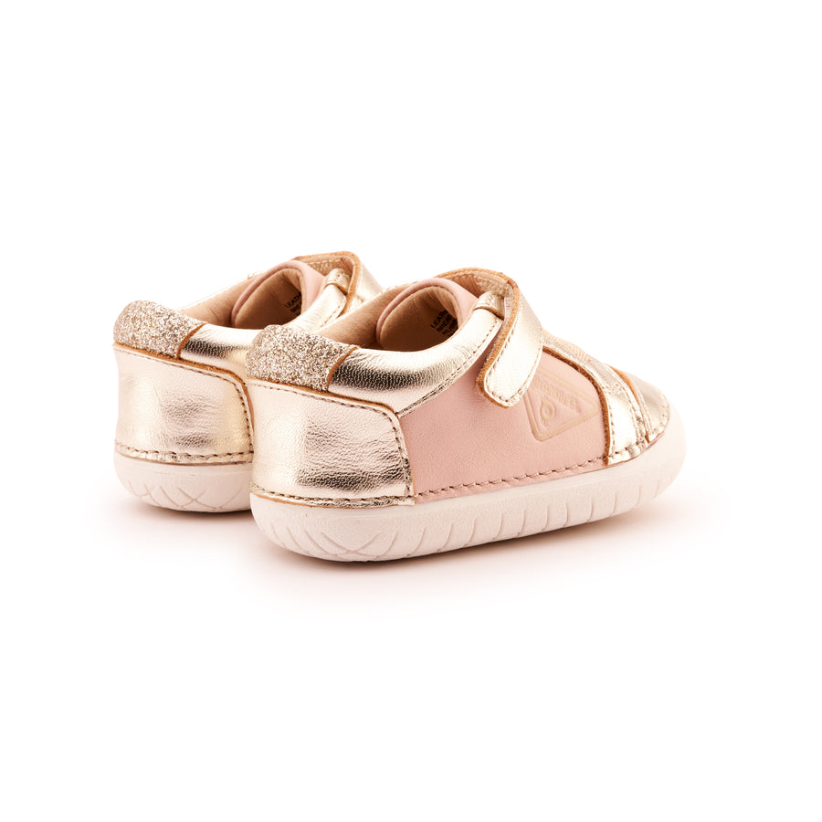 Old Soles Girl's 4094 Badge Pave Casual Shoes - Powder Pink / Gold / Glam Gold