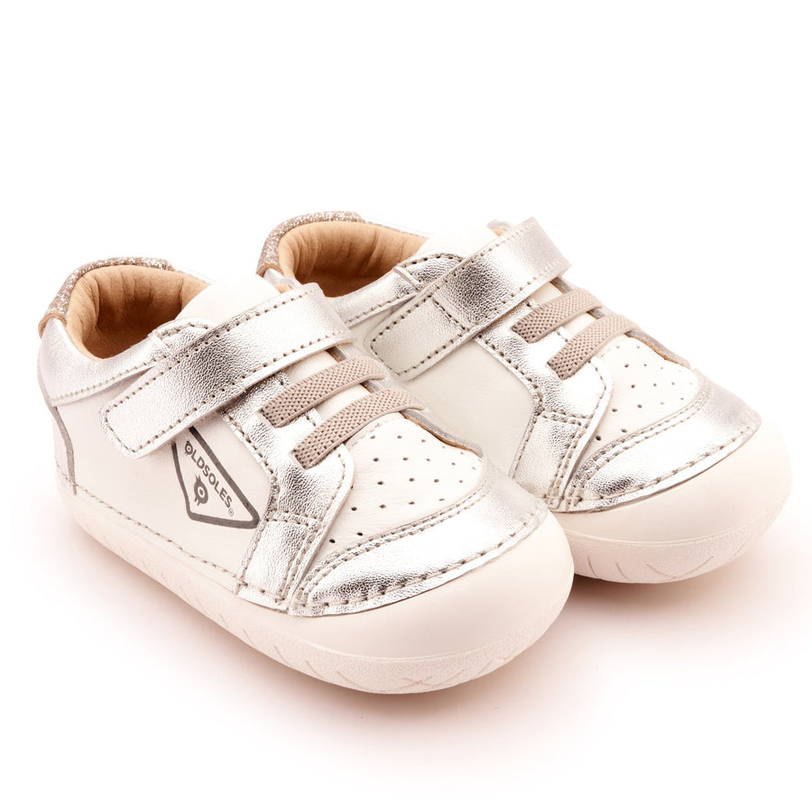 Old Soles Boy's & Girl's 4094 Badge Pave Casual Shoes - Snow / Silver / Glam Argent