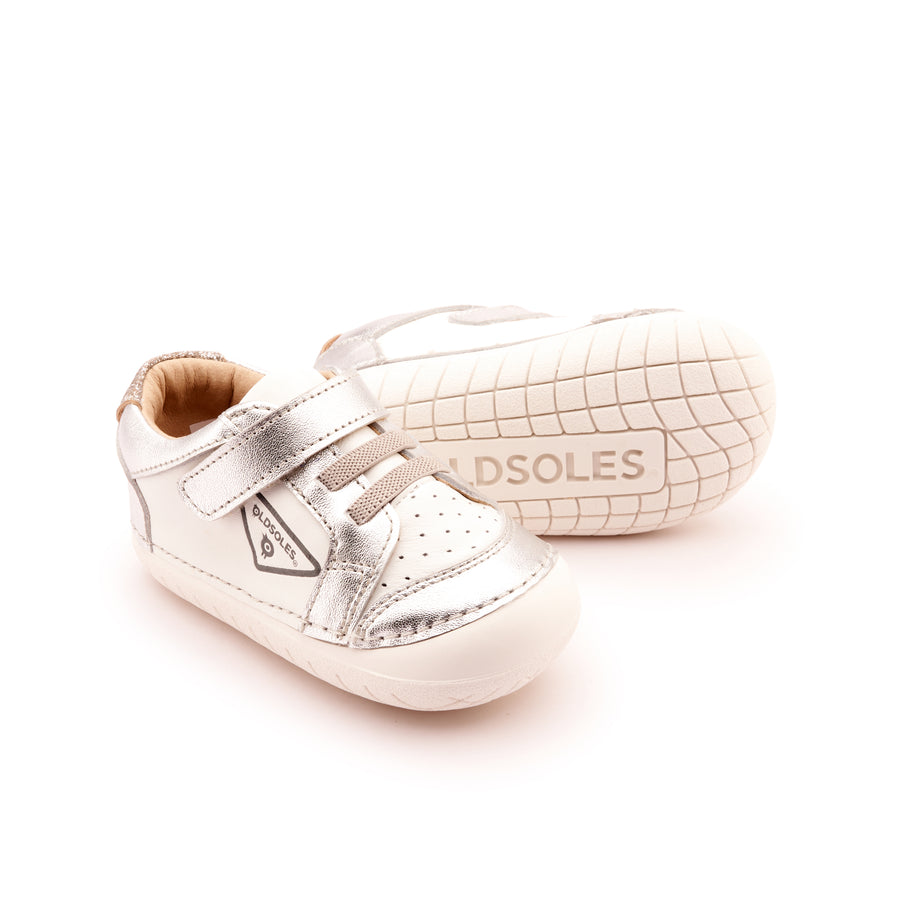Old Soles Boy's & Girl's 4094 Badge Pave Casual Shoes - Snow / Silver / Glam Argent