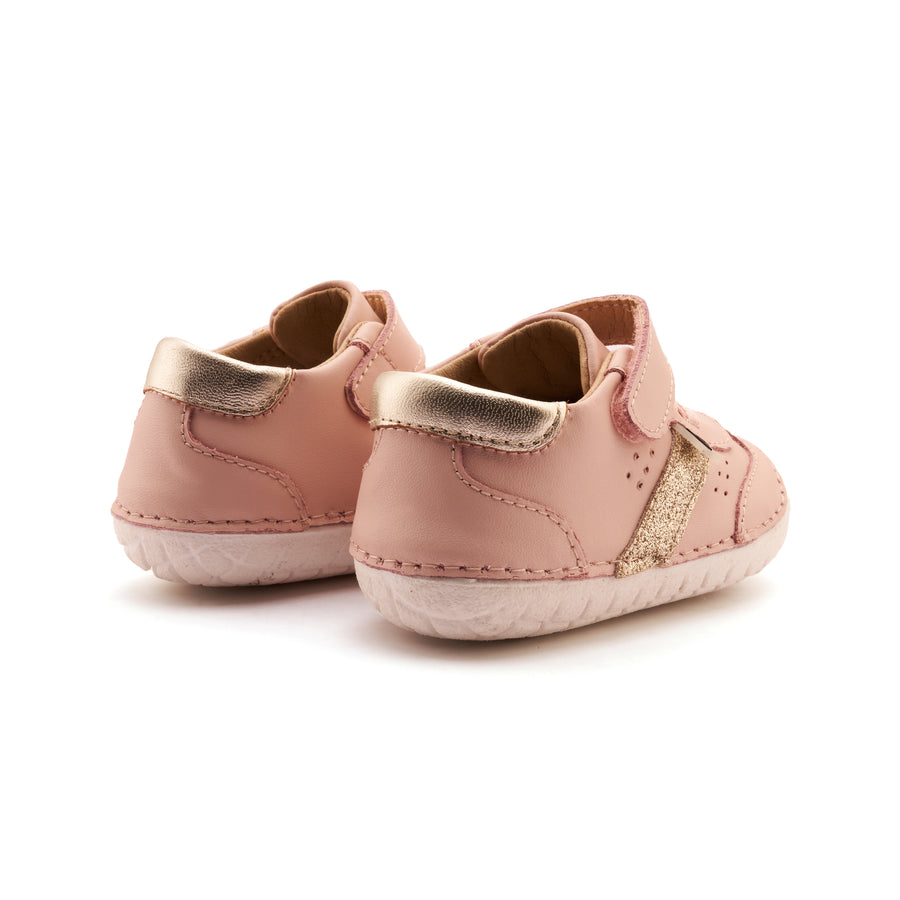 Old Soles Girl's Roady Pave Casual Shoes - Powder Pink / Glam Gold / Gold