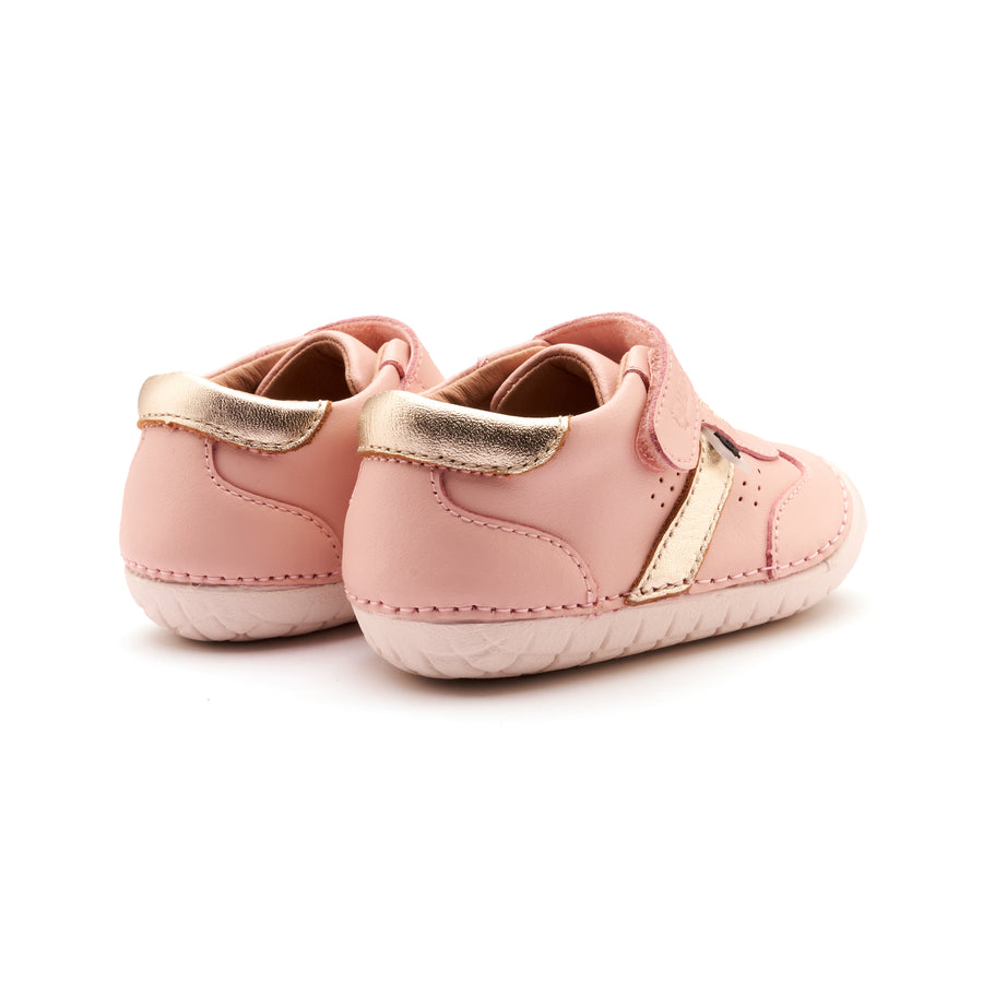 Old Soles Girl's 4100 Roady Pave Casual Shoes - Powder Pink / Gold / White Sole