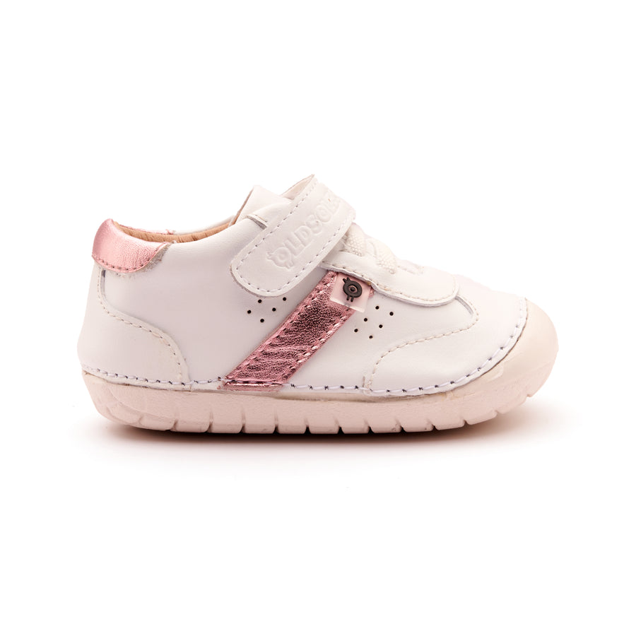 Old Soles Girl's 4100 Roady Pave Casual Shoes - Snow / Pink Frost / White Sole