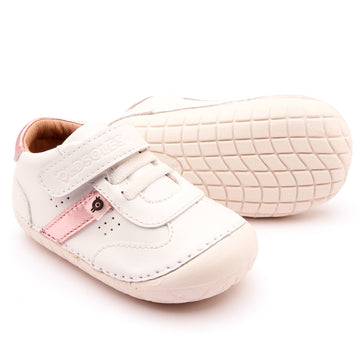 Old Soles Girl's 4100 Roady Pave Casual Shoes - Snow / Pink Frost / White Sole