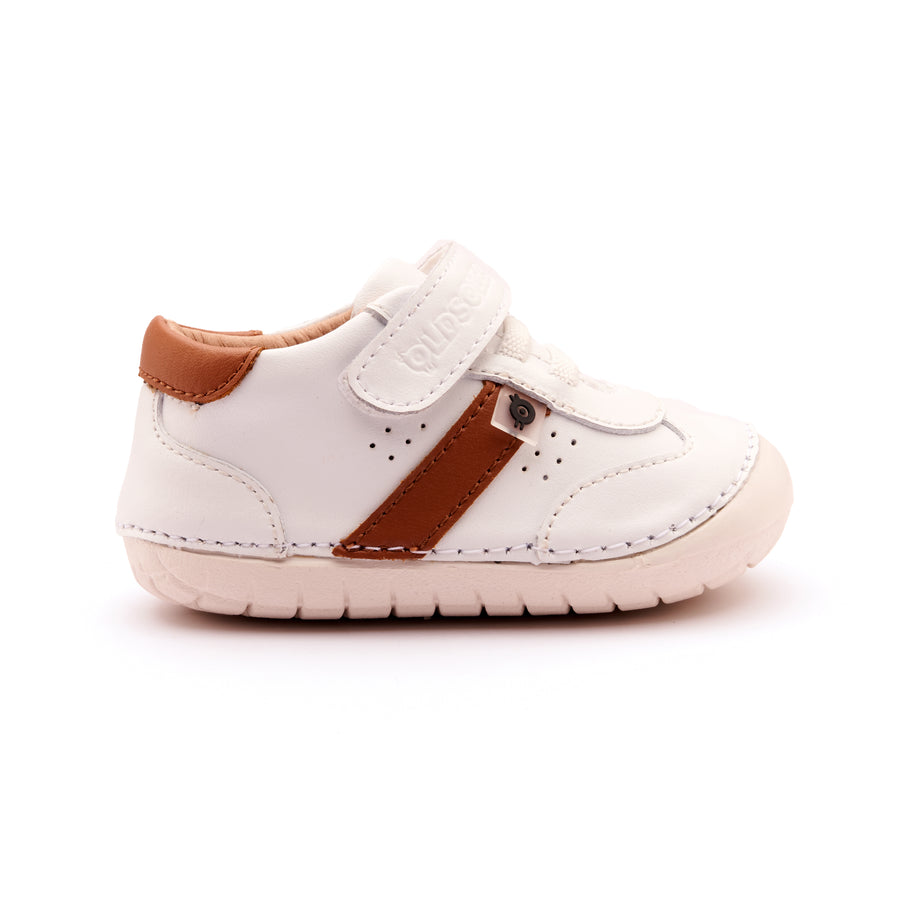 Old Soles Boy's and Girl's 4100 Roady Pave Casual Shoes - Snow / Tan / White Sole