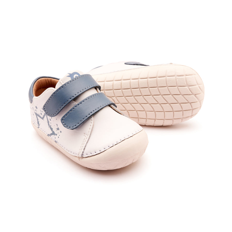 Old Soles Boy's and Girl's 4101 Pave Splash Casual Shoes - Snow / Indigo / White Sole