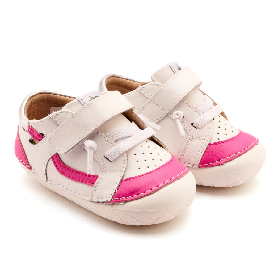 Old Soles Girl's Windy Pave Casual Shoes - Snow / Rosy / Silver