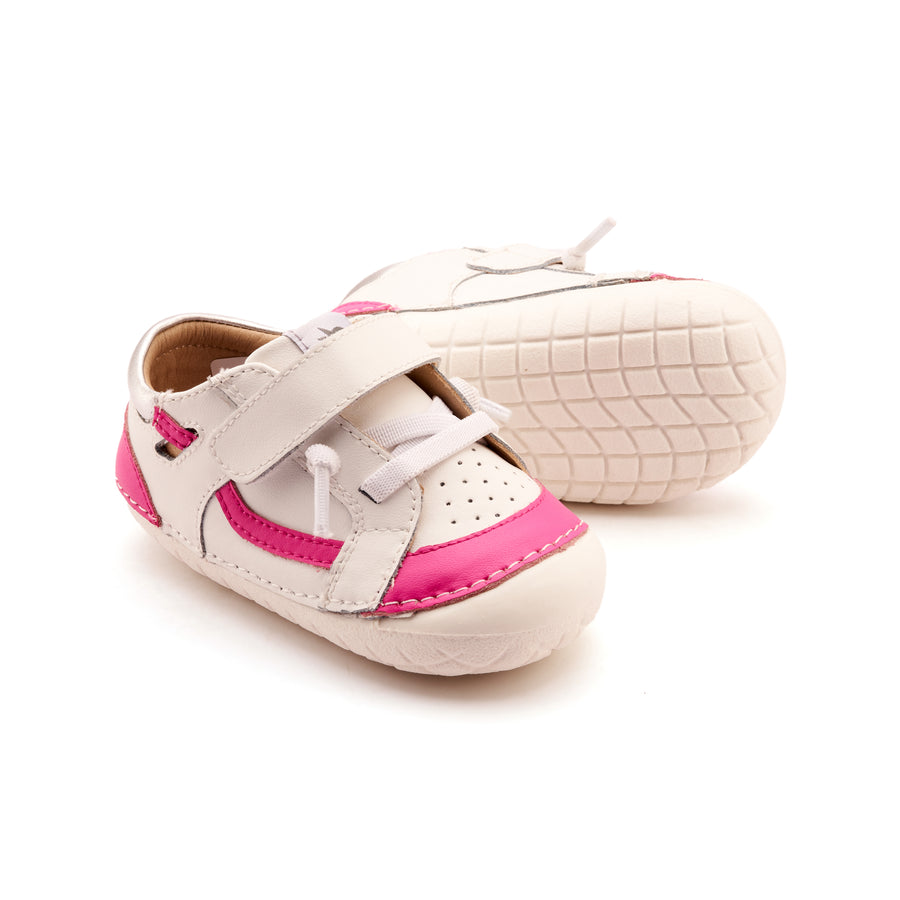 Old Soles Girl's Windy Pave Casual Shoes - Snow / Rosy / Silver