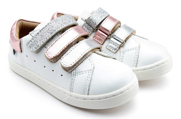 Old Soles Girl's 6154 Triester Sneakers - Snow/Pink Frost/Silver