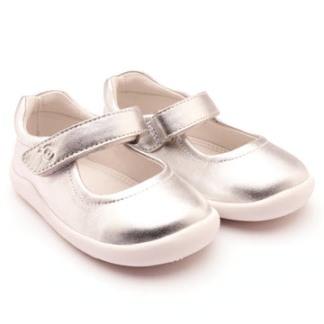 Old Soles Girl's 8052 Ground Jane Casual Shoes - Silver / White Sole