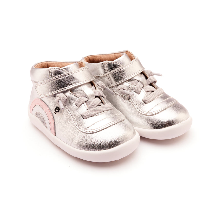 Old Soles Girl's 8055 Sun Bright Casual Shoes - Silver / Nacardo Dalia / Snow / Glam Argent / White Sole