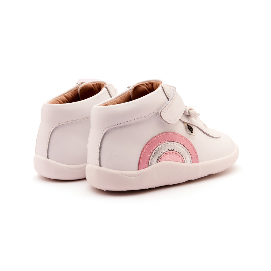 Old Soles Girl's 8055 Sun Bright Casual Shoes - Snow / Pearlised Pink / Silver / Pink Frost / White Sole