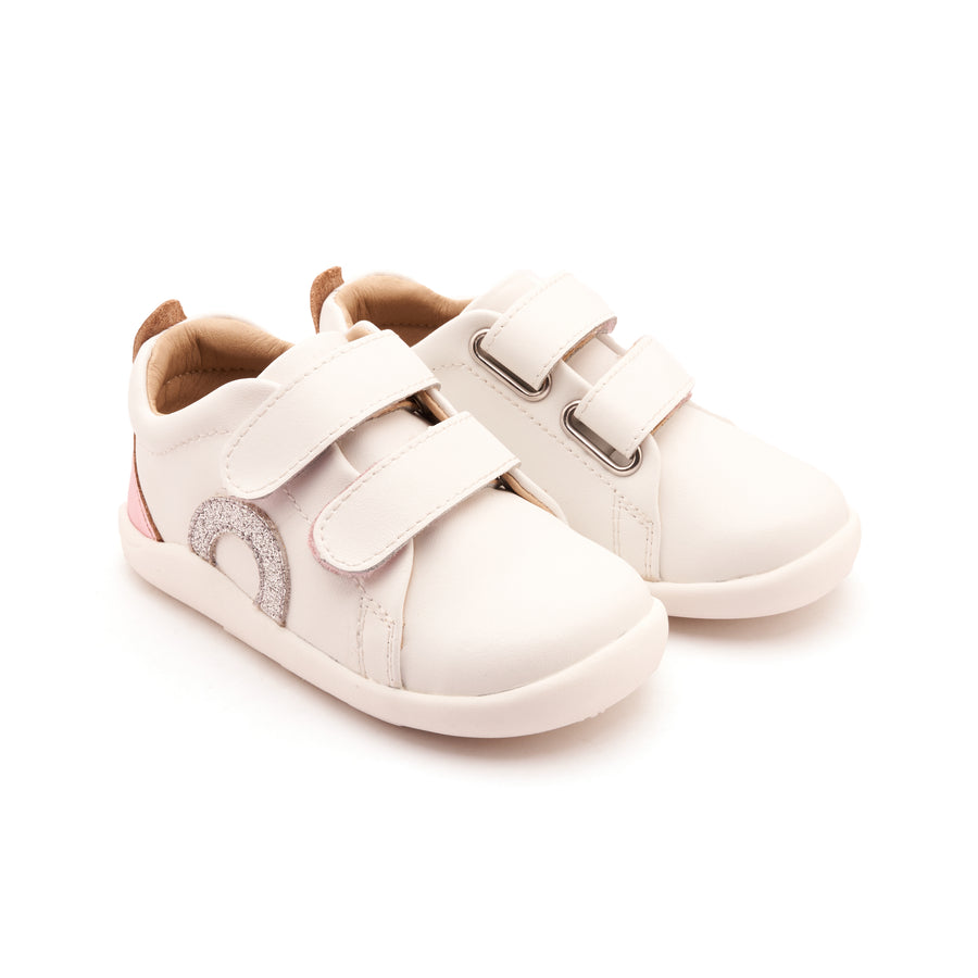 Old Soles Girl's Little O - Tot Casual Shoes - Snow / Glam Argent / Pink Frost