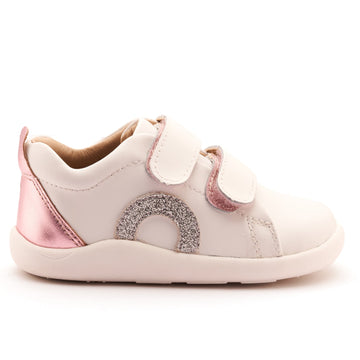 Old Soles Girl's Little O - Tot Casual Shoes - Snow / Glam Argent / Pink Frost