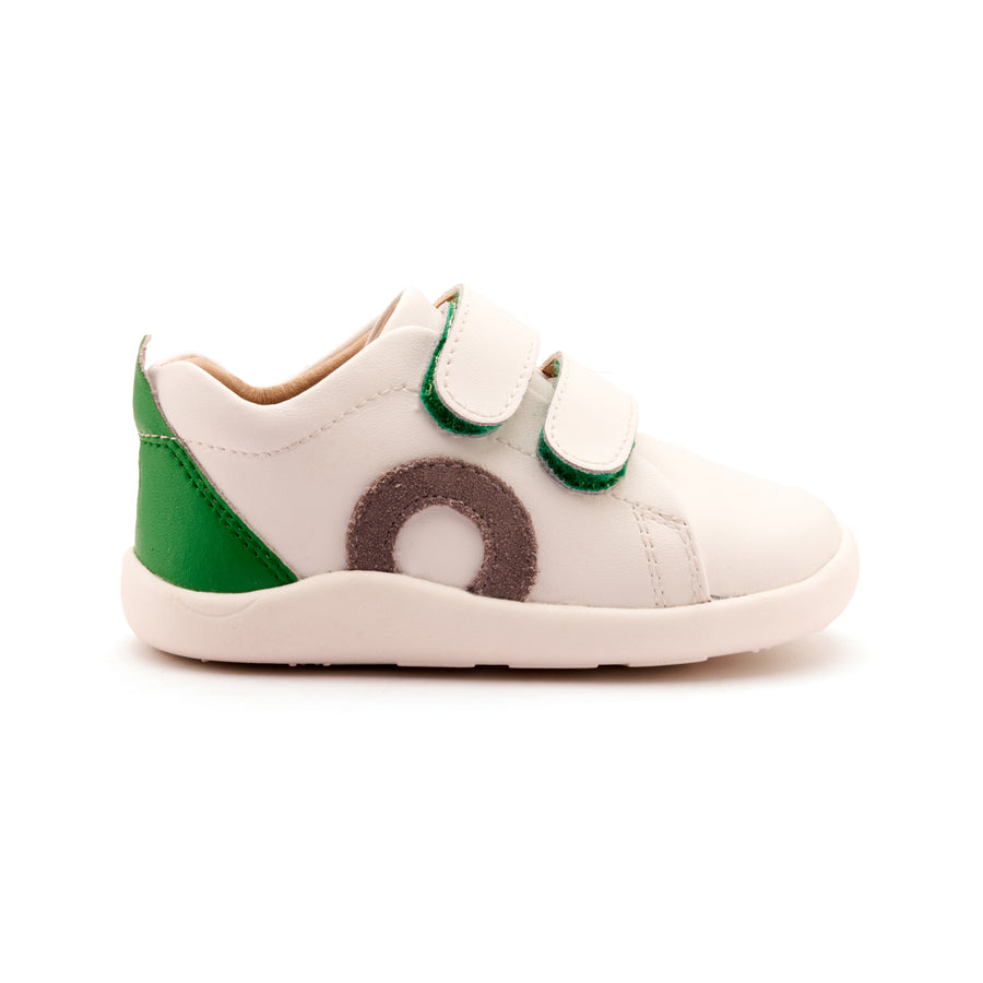 Old Soles Boy's Little O - Tot Casual Shoes - Snow / Light Grey Suede / Neon Green