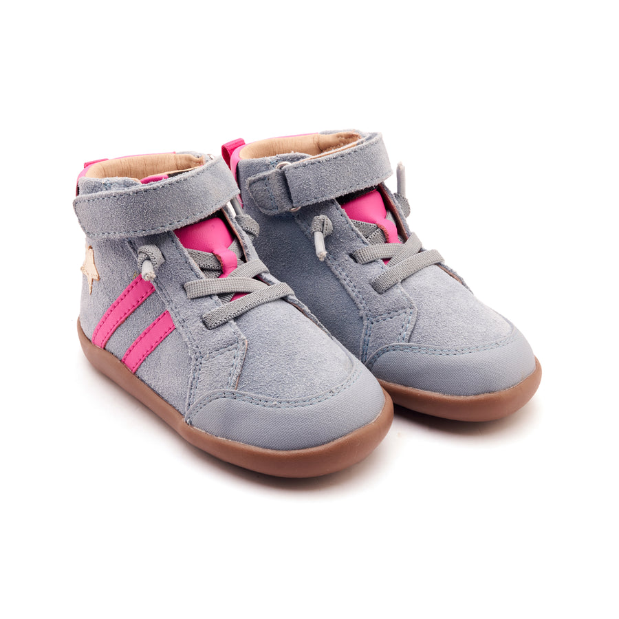 Old Soles Girl's Boss Ground Casual Shoes - Dusty Blue Suede / Gold / Rosy