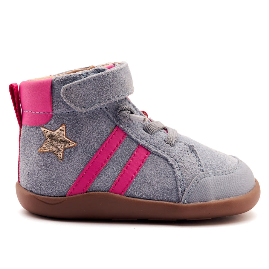 Old Soles Girl's Boss Ground Casual Shoes - Dusty Blue Suede / Gold / Rosy