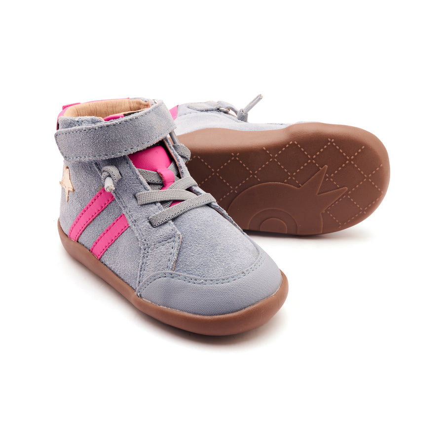 Old Soles Girl's Boss Ground Casual Shoes - Dusty Blue Suede / Gold / Rosy