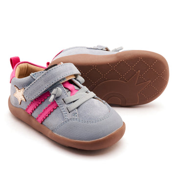 Old Soles Girl's WOS Ground Casual Shoes - Dusty Blue Suede / Gold / Rosy