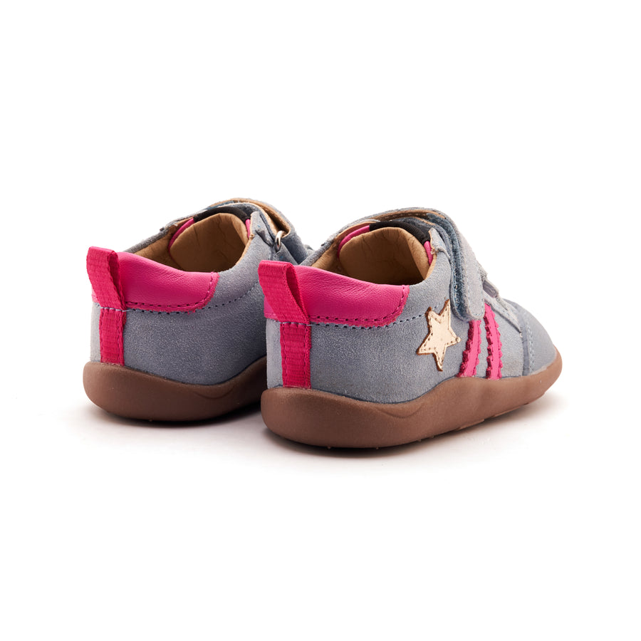 Old Soles Girl's WOS Ground Casual Shoes - Dusty Blue Suede / Gold / Rosy
