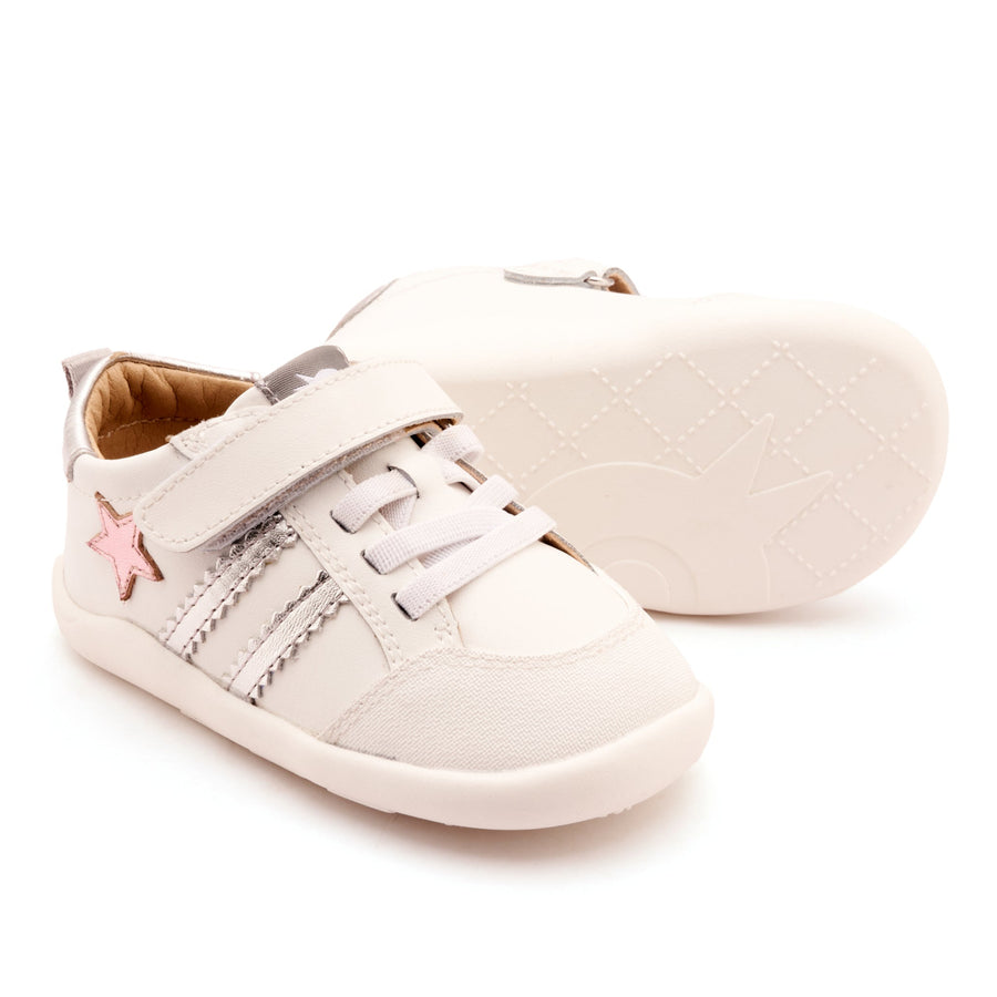 Old Soles Girl's WOS Ground Casual Shoes - Snow / Silver / Pink Frost