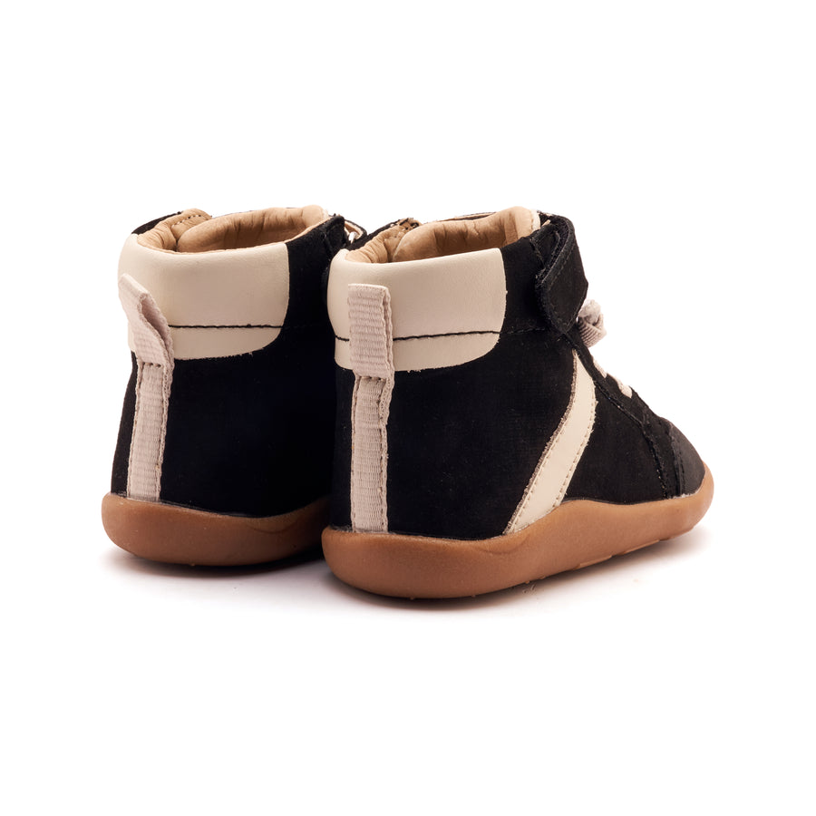 Old Soles Boy's Retro Ground High Top Casual Shoes - Black Suede / Sporco