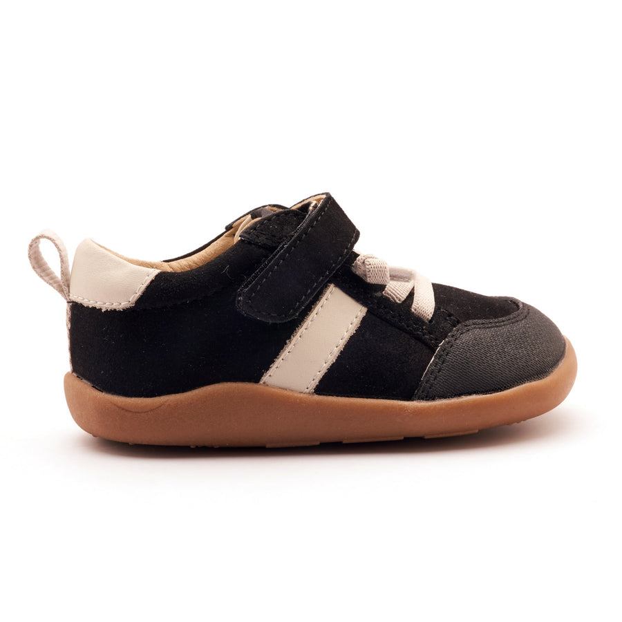 Old Soles Boy's and Girl's Retro Ground Casual Shoes - Black Suede / Sporco
