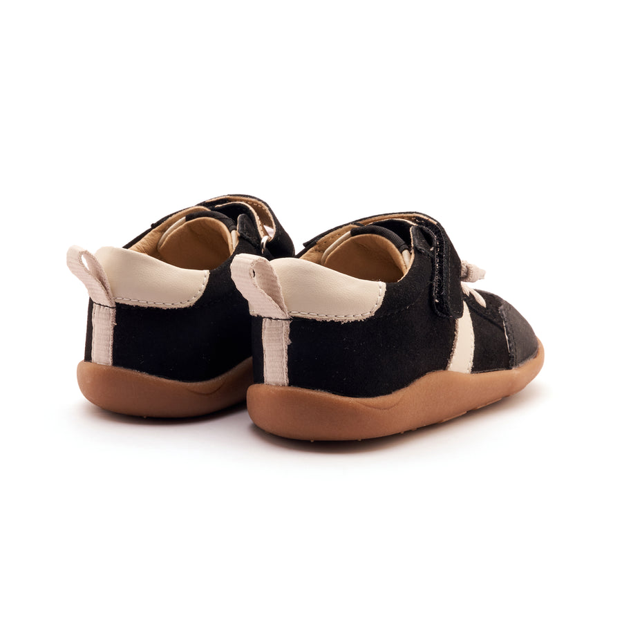 Old Soles Boy's and Girl's Retro Ground Casual Shoes - Black Suede / Sporco