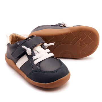 Old Soles Boy's Retro Ground Casual Shoes - Navy / Snow
