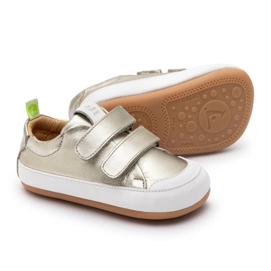 Tip Toey Joey Boy's and Girl's Bossy Sneakers - White gold / White