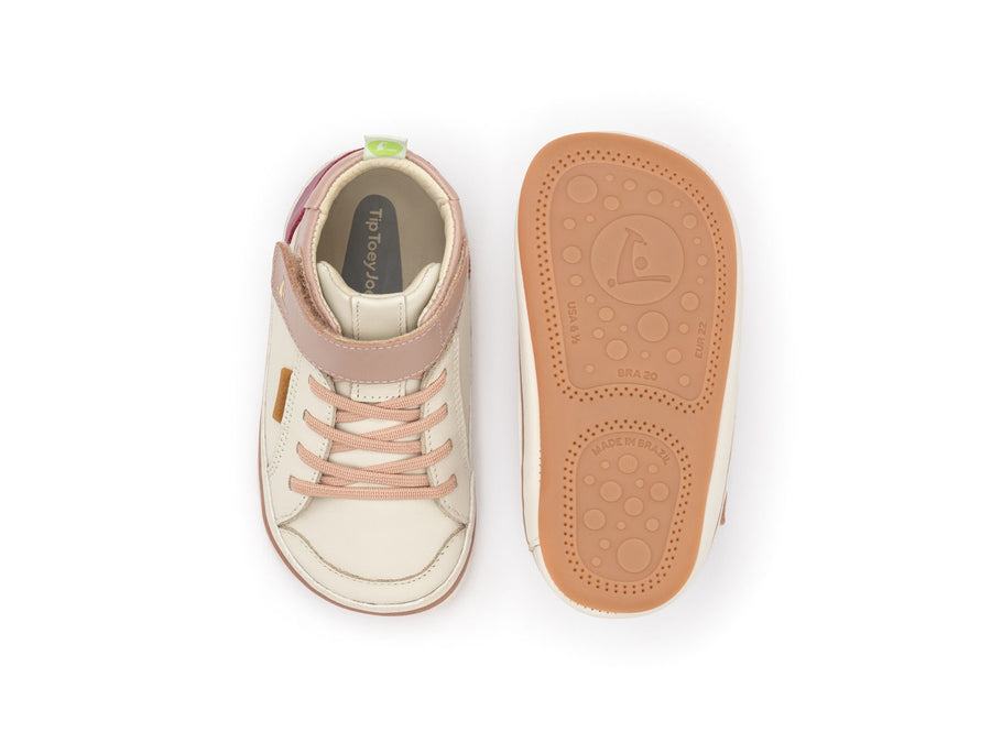 Tip Toey Joey Boy's And Girl's Alley Casual Shoes - Tapioca / Pink Dream