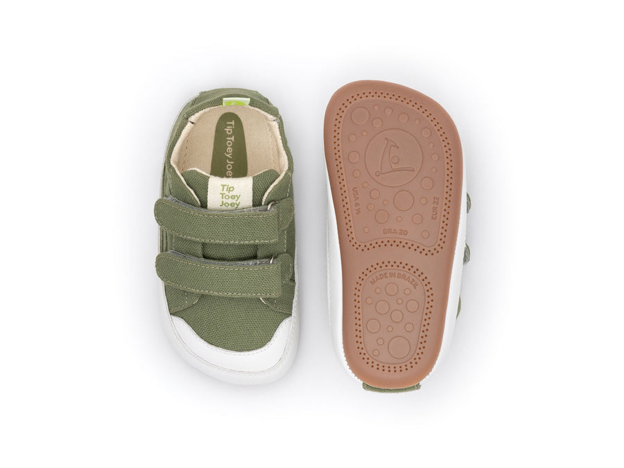 Tip Toey Joey Boy's and Girl's Bossy Green Sneakers - Lona Verde Pistache